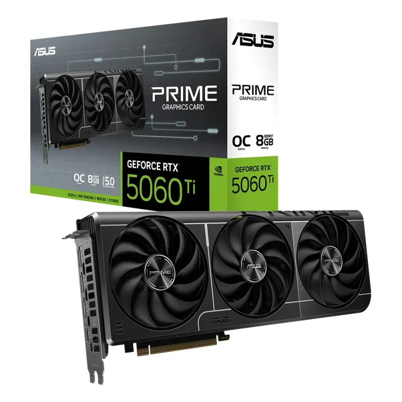 ASUS PRIME Nvidia GeForce RTX 5060Ti OC 8GB GDDR7 DLSS 4 Graphics Card - Black