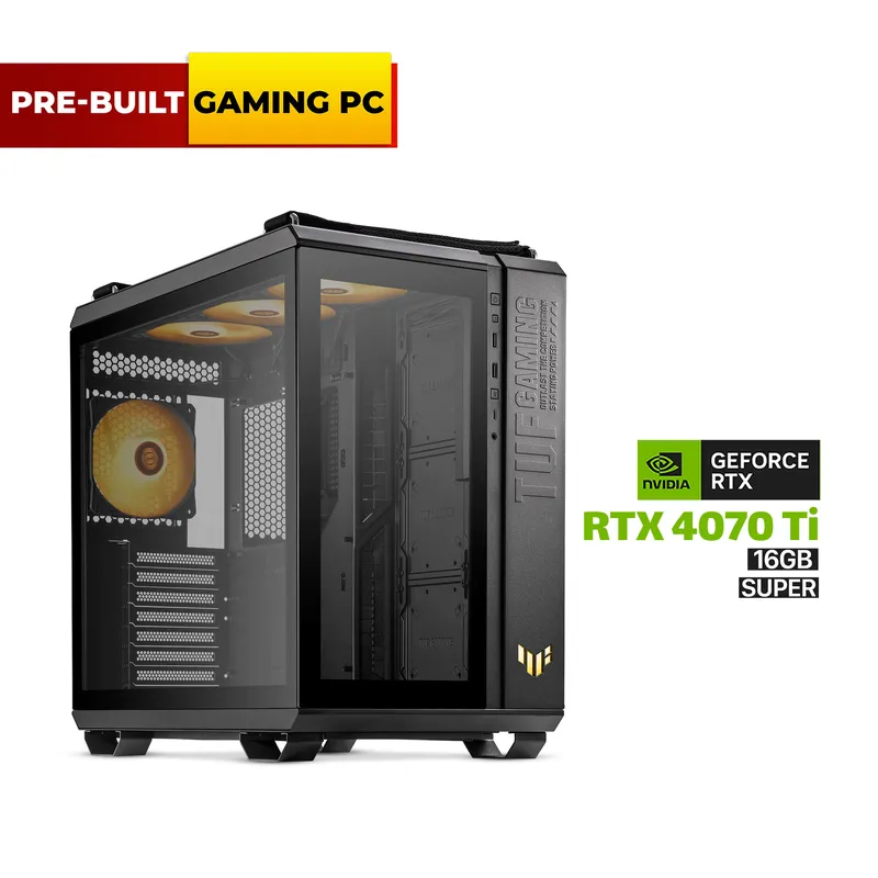 Pre-Built Gaming PC i7-14700K, Asus Z790-P DDR5 MotherBoard, 32GBGB DDR5 RAM, 1TB Gen-4 SSD, GigaByte Aorus RTX 4070 Ti Super 16GB VGA, 850 WATT GOLD PSU, ThermalTake L360 Liquid Cooler, Asus TUF Gaming GT502 PLUS Mid Tower Case, Windows 11 Pro License